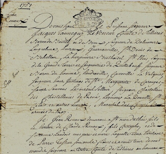 Tanneguy LE VENEUR Comte de Tillières